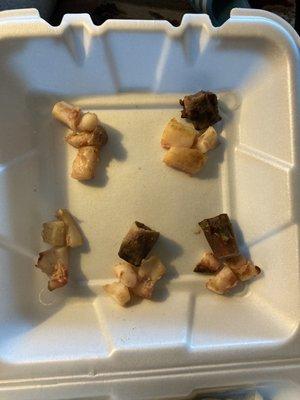 The "bones & gristles" from my 1/2 lbs rib tips? I thought the bones may have added to weight, but what do you think?