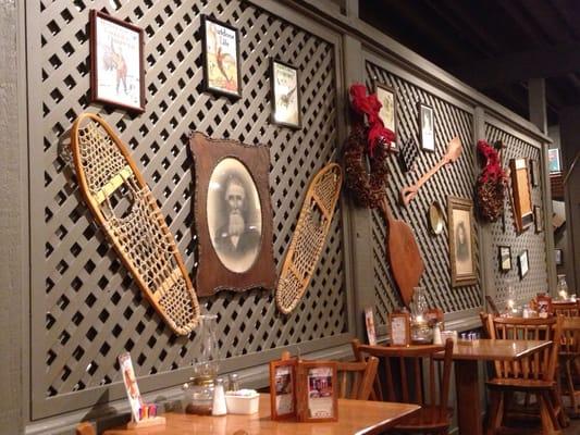 Walls full of old time country art and memorabilia @ Cracker Barrel Restaurant in Paducah, KY