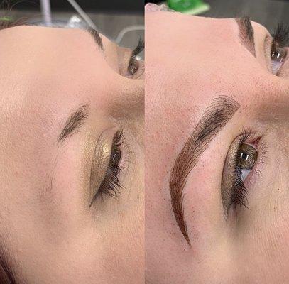 Combination of microblading and shading.