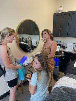 Esthetician Summer in Med Spa room