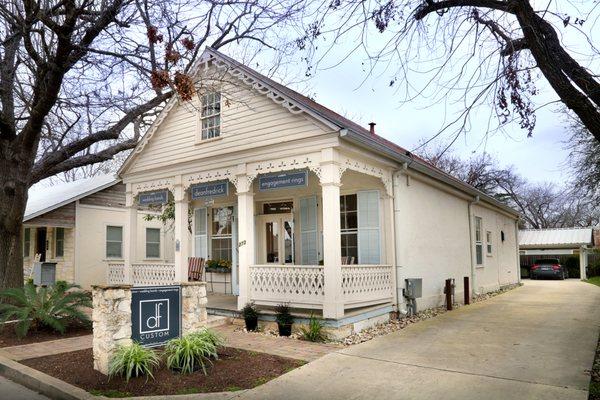 Dean Fredrick Custom Jewelry studio. We're located in the historic "Hohmann House," built in 1853.