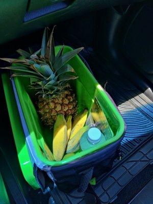 Cooler full of fresh fruit