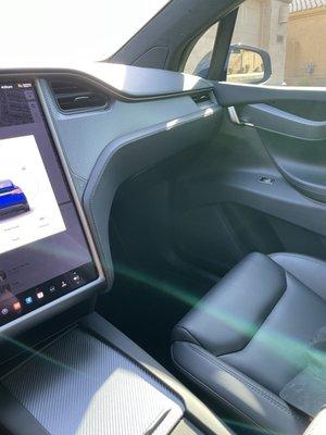 AFTER: Carbon fiber trim to interior of my Model X