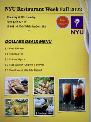 NYU Restaurant Week Fall 2022