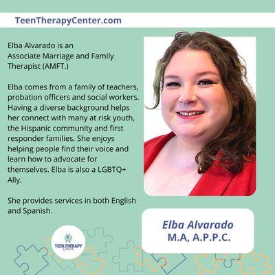 Elba Alvarado is an Associate Therapists at Teen Therapy Center.