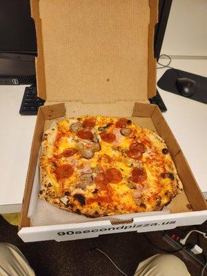 I can say that it is definitely greasy but the taste is unique but that's how I like my pizza