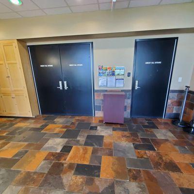 Beautiful tile floor to enter Penn's Peak Concert Hall. Unfortunately doors locked on Sunday 6-4-2023.  Check out website.