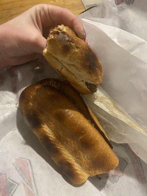 toasted steak and cheese sub