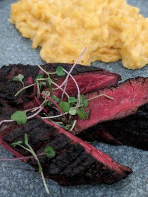 Wagyu with a cheesy butternut squash risotto