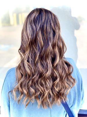 Balayage and teasy lights make the perfect pair