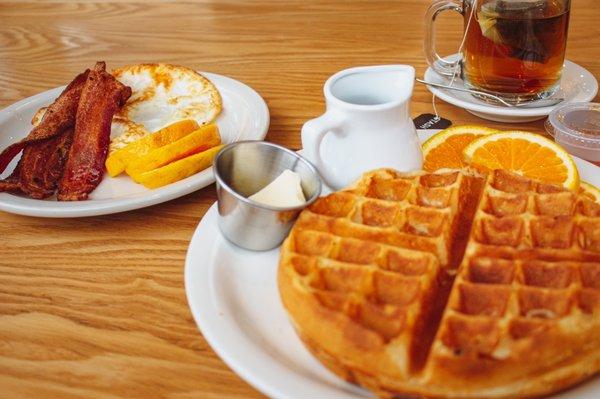 The Waffle Combo with Mint Tea & Honey