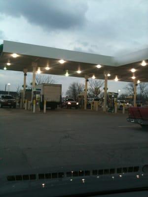 The gas pumps