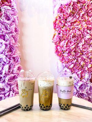 BOBER Signature Milk Tea  Brown Sugar Creme Brulee Milk Tea PINK HAZE