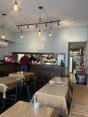 The basic seating in this small restaurant.  Just perfect amount of space to be simple but cozy.