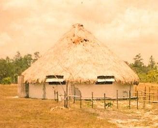 The hut Paul Whisnant lived in for his first years in the jungle