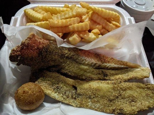 2 piece Whiting Fish Combo. Lightly fried.