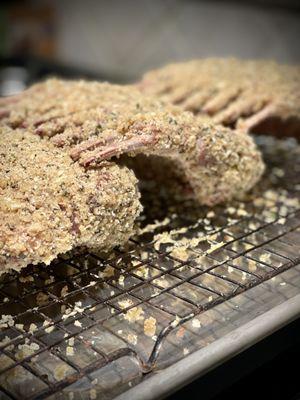 New Zealand Lamb Racks ready to go in the oven