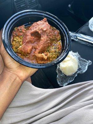 Pounded Yam with Fish Egusi