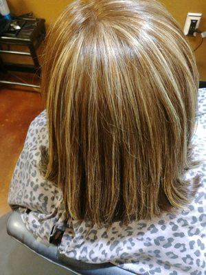 This is full highlights with a root retouch and as you can see it is BEAUTIFUL!! I have very dark brown hair, as well as curly hair!! LVE!!