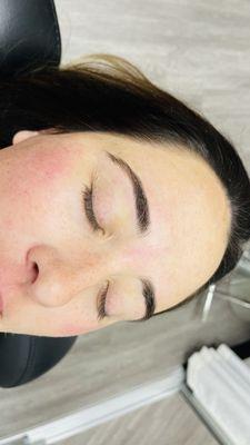 Eyebrow threading and tinting