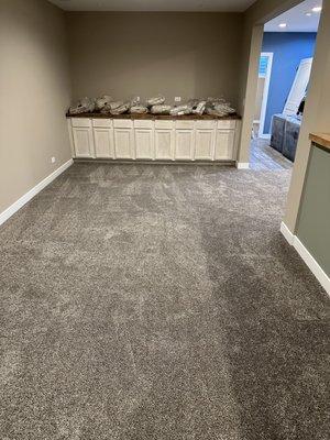 Basement carpet install