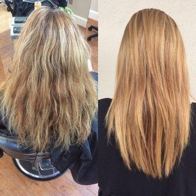 Before and After with Smooth Rituals, straightening treatment, #hairbyjulesezz