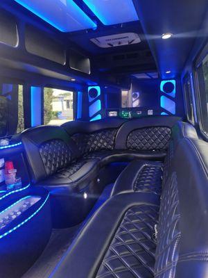 same 15 passenger limos sprinter with thermostat color adjustment blackout blinds tinted windows air ride