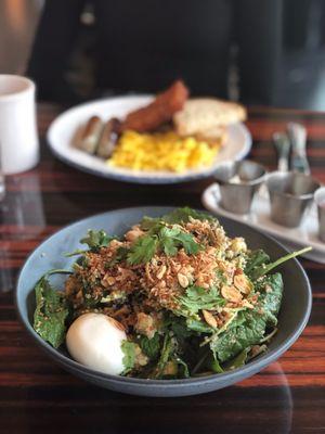 Grain Bowl with and egg and the Two Eggs