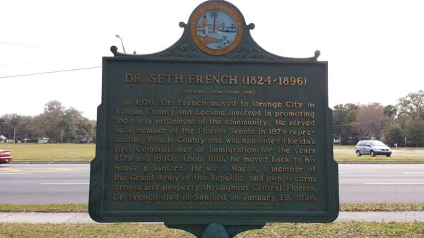 Dr. Seth French Historical Marker in Sanford