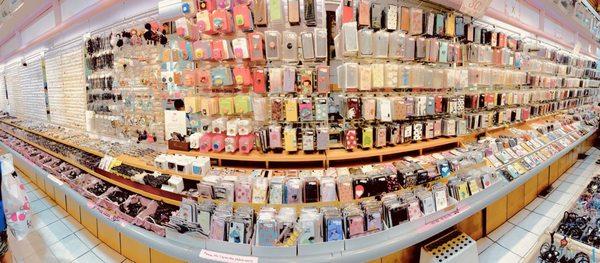 Big array of phone cases and accessories