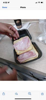 Ham sandwich without the bacon or cheese.