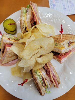 Traditional club sandwich, very good.