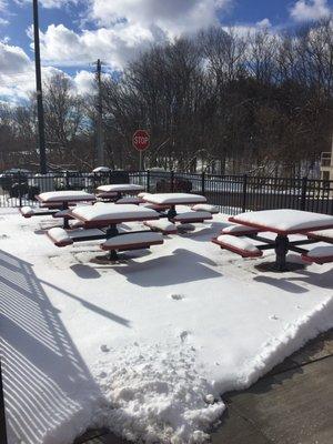 New outdoor seating.  And now offers drive thru.