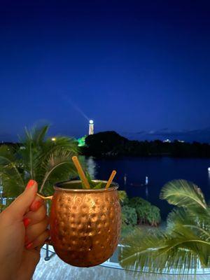 Moscow mule with a view