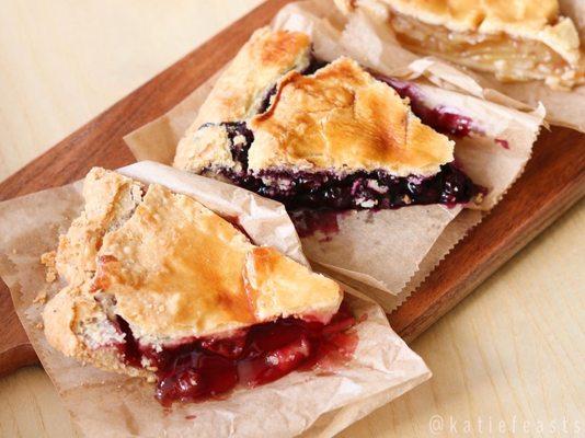 NY Sour Cherry Slice, Wild Maine Blueberry Slice, Hudson Valley Apple Slice