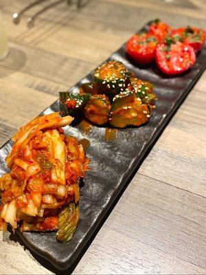 American Wagyu Tasting: assorted kimchi