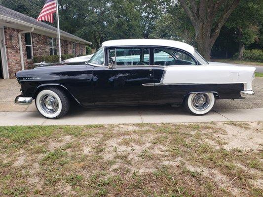 Dad's 55 Chevy Delray. Bought in 60, sold in 74, bought back in 24. This is the car I was brought home from the hospital in when I was born.