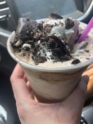 Oreo Volcano twister with hot fudge not chocolate syrup