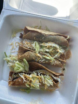 "Hard shell tacos" the first batch that was made by the guy that's being "trained" who looked like he was in his 40-50's...