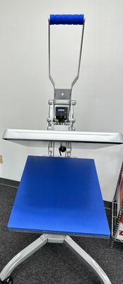 Onsite Heat press for quick T-shirt making.