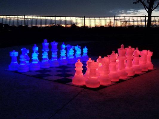 MegaChess Blue and Red LED 25" Chess Set