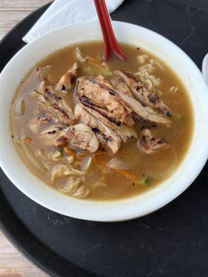 Miso ramen with teriyaki Chicken