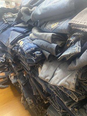 Stacks of jeans