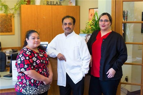 Our friendly office staff! Imelda, Dr. Reddy, and Erica (From L to R)