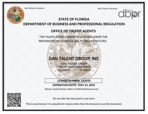 FL License TA1543