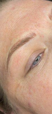 Close up of microblading!