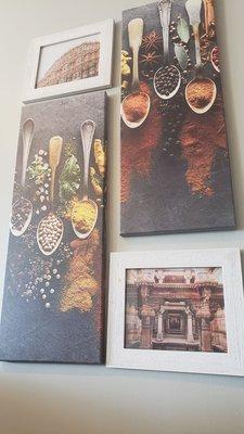 Restaurant art featuring Indian seasonings.