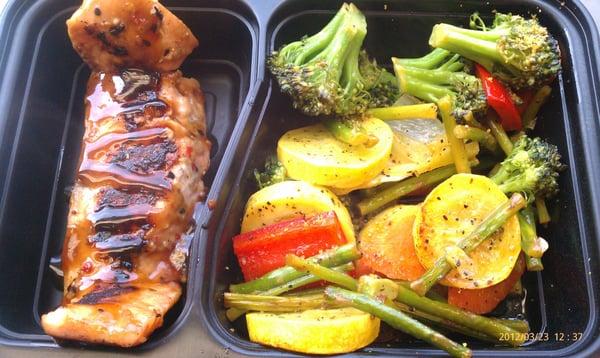 Ginger Grilled Salmon and Veggie Medley