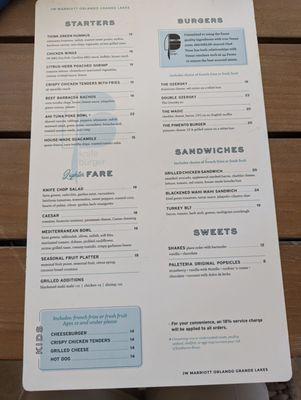 Food menu