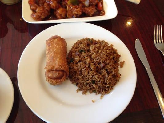 Fried rice and Eggroll